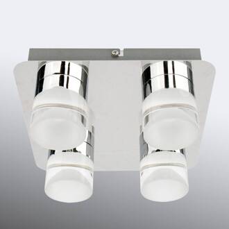 Met vier lichtbronnen - Led-plafondlamp Stefanie titanium, chroom, gesatineerd