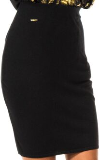 Met Zeer verstelbare rok van geweven breisel 10DGC0261 vrouw Zwart - XS