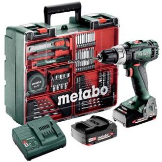 Metabo BS 18 L SET Accu-boorschroefmachine 18 V | 2 x 2.0 Ah accu + lader | In kunststof koffer + 74-delige mobiele werkplaats - 602321710