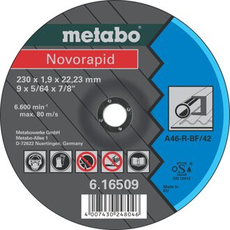 Metabo Doorslijpschijf Ø 125x1,0x22,23 mm Staal Novorapid