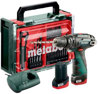Metabo POWERMAXX SB BASIC SET Accu-klopboormachine 12 V | 2 x 2.0 Ah accu + lader + 41-delige mobiele werkplaats - 600385710