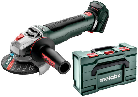 Metabo WPB 18 LT BL 11-125 Quick Haakse Slijper 18V Body met paddleschakelaar in metaBOX 165 L - 613059840