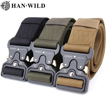 Metal Buckle Adjustable Army Police Military Tactical Nylon Belt Outdoor Quick Release Hunting Training Belt Width 3.8CM 4.3CM