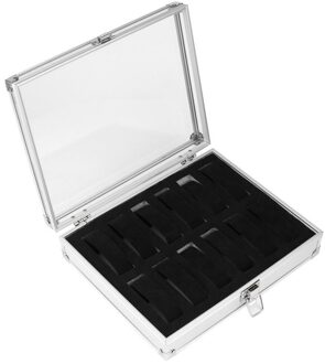 Metal Case 6/12 Grid Slots Polshorloge Display Case Opslag Houder Organisator Horloge Case Sieraden Dispay Horloge Doos 12 Grids