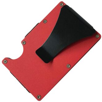 Metal Case Portemonnee Handige Kaarthouder Aluminium Card Case Business Protector Ultra-Dunne Rood