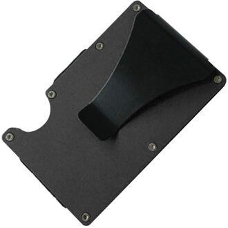 Metal Case Portemonnee Handige Kaarthouder Aluminium Card Case Business Protector Ultra-Dunne zwart
