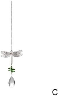 Metal Dragonfly Hanger Handgemaakte Dragonfly Crystal Met Rainbow Suncatcher Bal Opknoping Prisma Home Kralen Octagon Ornament M Z9Y8