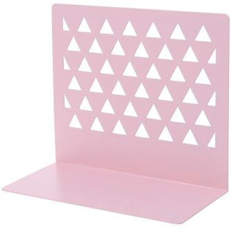 Metal Hollow Desktop Organizer Boekensteunen Boek Eindigt Ondersteuning Standhouder Plank Boekenrek Thuis Kantoorbenodigdheden R66C roze
