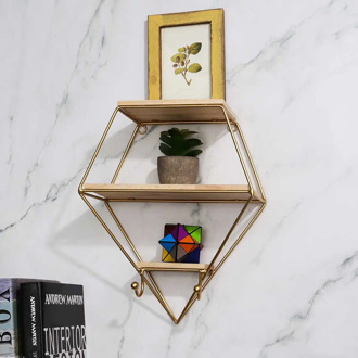 Metal Iron Shelves Wooden Wall Mounted Shelf DIY Art Wall Display Rack Storage Organizer Flower Pot Craft Shelf Home Decor