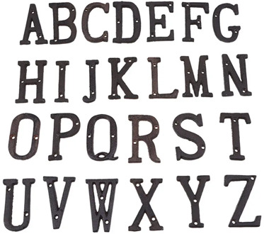 Metal Letters Numbers Cast Iron Decoration Gift Home Decor Doorplate DIY Cafe Wall 8cm Wrought Iron A to Z, 0 to 9 Signs