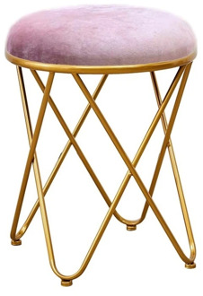 Metal load-bearing Internet celebrity makeup chair dressing table pouf plus wide stool surface bedroom home Modern simple