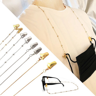 Metal Mask Hanging Rope Holder Hooks Gold Silver Glasses Chains Mask Necklace Strap Non-slip Eyeglass Cord Neck Strap Earhooks