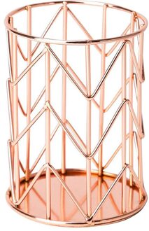 Metal Mesh Pen Holder Organizer Cosmetic Organizer Makeup Brush Storage Box Jar Desk Organizer Pencil Bucket Container Box roos gouden