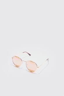 Metal Round Sunglasses In Gold, Gold - ONE SIZE