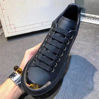 Metal Toe Decor Sneakers for Women Wedges Casual Shoes Real Leather Shoe Ladies Sport 2020 New Style Luxury Brand Designer Shoes