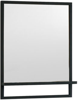 Metal zwarte spiegel met planchet 60x70cm