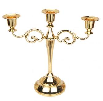 Metalen 3/5-Arm Kaarshouder Kandelaar Romantische Diner Bruiloft Decor Свадебный Декор gouden 3 hoofd