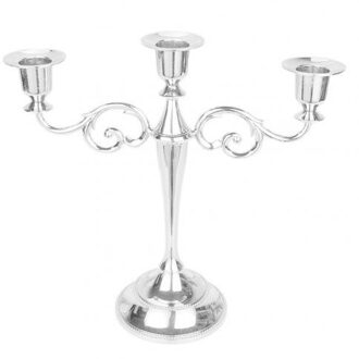 Metalen 3/5-Arm Kaarshouder Kandelaar Romantische Diner Bruiloft Decor Свадебный Декор zilver 3 hoofd