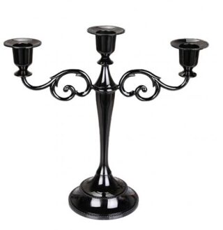 Metalen 3/5-Arm Kaarshouder Kandelaar Romantische Diner Bruiloft Decor Свадебный Декор zwart 3 hoofd