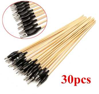 Metalen Alligator Clip DIY Krokodil Elektrische Klem voor Testen Probe Meter Zwart Met Bamboe Stok Plastic Boot 30 Pcs