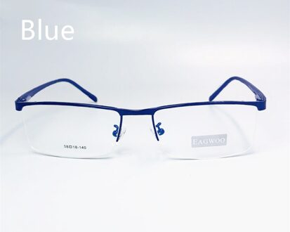 Metalen Aluminium Half Velg Optische Frame Prescription Mannen Rechthoekige Brillen Business Bril Sport Spektakel Breed Grote Gezicht 58mm marine