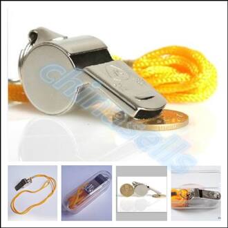 Metalen Basketbal Volleybal Voetbal Fluitjes Scheidsrechter Fluitje Roestvrij Stells Cheerleading Sport Fluitje Met Lanyard