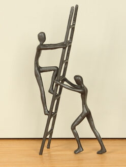 Metalen beeldje Samenwerking, 24 cm