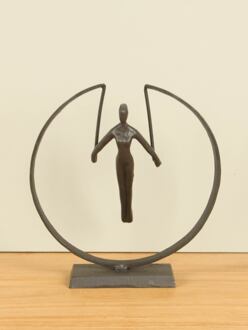 Metalen beeldje Turnen, 21 cm