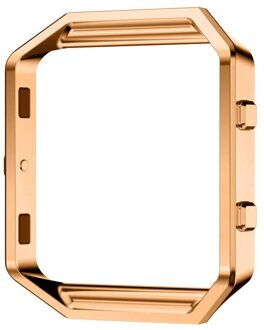 Metalen Beschermhoes Frame Case Cover Shell Voor Fitbit Blaze Roestvrije Vervanging Case Activiteit Tracker Horloge Accessoires roos goud