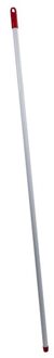 Metalen Bezemsteel wit 140 cm - Ø21 mm