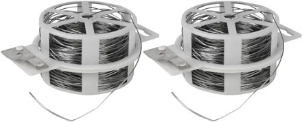 Metalen binddraad - 2x rollen - 50 meter x 0.7 mm - plantendraad - ijzerdraad