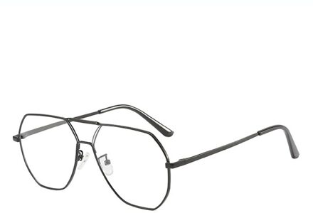Metalen Blauw Licht Blokkeren Bril Man Vintage Oversized Bril Frame Vrouwen Mannen Optische Bijziendheid Brillen Frames Eyewear Oculos zwart