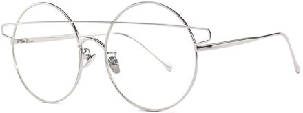 Metalen Brillen Persoonlijkheid Dubbele Beam Recept Bril Retro Ronde Ultralight Voor Mannen Vrouwen Reading Frame Sliver