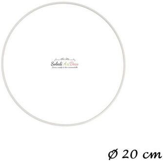 Metalen Cirkel Wit Diam. 20 Cm Voor Lampenkap, Ring Voor Vangsten Dromen