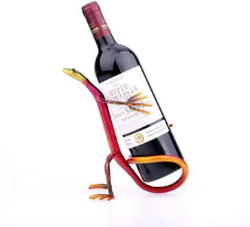 Metalen Dier Sculptuur Gecko Wijnrek Plank Praktische Sculptuur Thuis Bar Plank Decoratie Interieur Ornament Ambachten