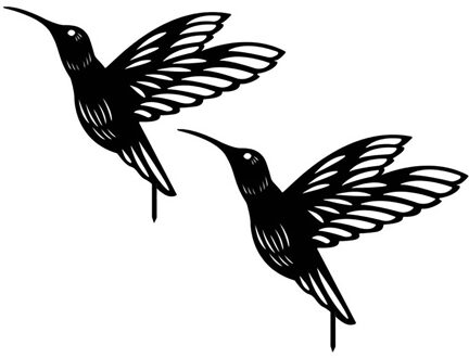 Metalen Dier Stake Voor Yard Teken Vogel Gazon Stakes Tuinieren Ornamenten Acryl Zwart Yard Art Decoratieve Stakes Yard Gazon B