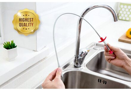 Metalen Draad Borstel Hand Aanrecht Schoonmaken Haak Riool Baggeren Apparaat Voorjaar Pijp Haar Baggeren Tool Metalen Draad Borstel 60cm