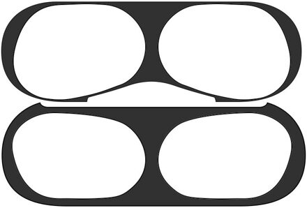 Metalen Dust Guard Sticker Case Oortelefoon Beschermhoes Sticker Hoofdtelefoon Opladen Box Accessoires Voor Airpods Pro zwart