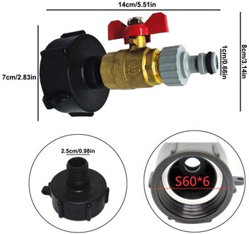 Metalen Duurzaam Ibc Tank Tap Adapter S60x6 Grove Draad Connector Tuin Water Connectors Water Cube Vervanging Valve Fitting