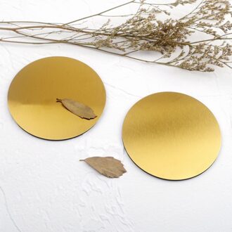 Metalen Eenvoudige Mode Ronde Vierkante Coaster Cafe Anti-Slip Pad Roestvrij Staal Isolatie Placemat 04 goud--ronde(10cm)