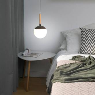 Metalen element in donkergrijs - hanglamp Mine donkergrijs, wit, lichtbruin en zwart