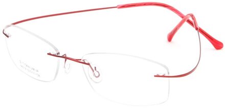 Metalen Frame Bril Vrouwen Stijl Randloze Bril Bijziend Bril Met Lente Scharnieren Aankomst Brillen Rood