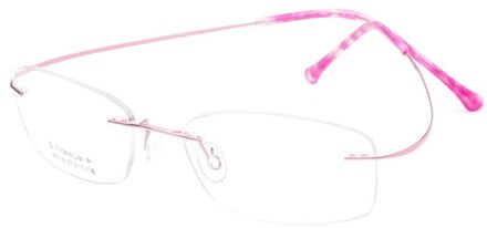 Metalen Frame Bril Vrouwen Stijl Randloze Bril Bijziend Bril Met Lente Scharnieren Aankomst Brillen Roze