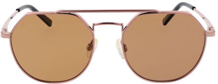 Metalen Frame Zonnebril - maat Bruin