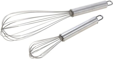 Metalen gardes/klopper/kloppers - 4x stuks - verschillende formaten - Garde 20 cm en 30 cm