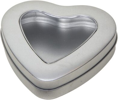Metalen hartvorm blikje cadeauverpakking 13 cm