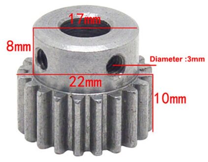 Metalen Ijzer Tandwiel Met 1 Modulus 20 Tanden De Diameter Van Innerlijke Gat 6MM 7MM 8MM 10MM 12MM Gear Gebruik Voor Motor Mechanische etc 1 stuk / 7mm