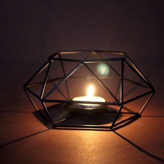 Metalen Kaarshouder Geometrische Iron Kandelaar Houders Home Winkel Bar Party Wedding Decorations Kaars Standhouder Rack groot 15.5x15.5x7cm