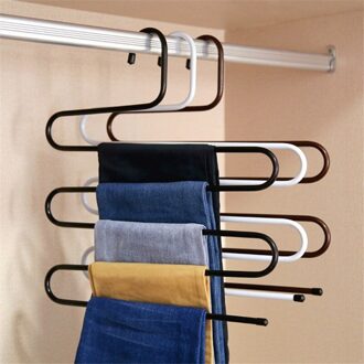 Metalen Kleerhangers S Vorm Broek Opslag Hangers Kleren Opslag Rack Multilayer Opslag Doek Hanger Roze