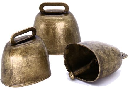 Metalen Koe Bel Koper Schapen Bells Verdikte Grazen Scherpe Luid Verlies Hond Huisdieren Decor Bell 35*35mm 1stk antiek bronzen